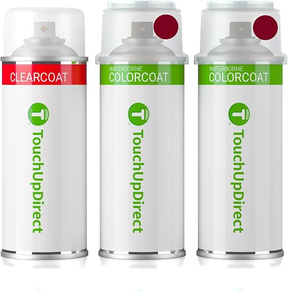 TouchUpDirect PRV/NRV Velvet Red Pearl Tricoat Compatible with Chrysler Exact Match Touch Up Paint Aerosol - Essential Kit