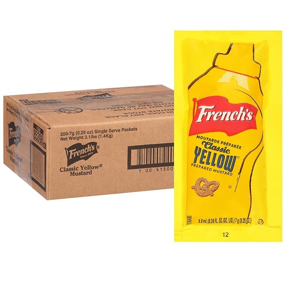 French's Classic Yellow Mustard Packets, 7 g (200 count)