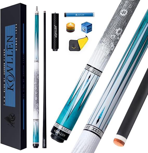KONLLEN 2.0 Carbon Fiber Pool Cue, Low Deflection Billiard Stick