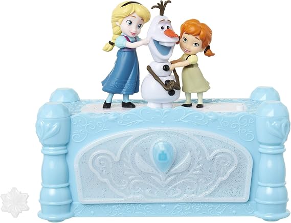 Disney Frozen Musical Jewelry Box with Do You Want To Build A Snowman Song, Watch Anna & Elsa Built Olaf! Snowflake Ring Included! Perfect Birthday, Christmas, Hanukkah Gift - For Girls Ages 3+