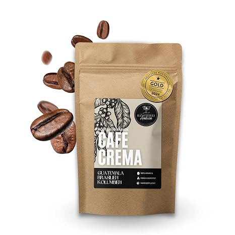 Café Crema Ganze Bohne oder Gemahlen 100% Arabica Premium Kaffee mit Aromen von Schokolade Toffee und gerösteten Nüssen Goldmedaillen Gewinner 2024