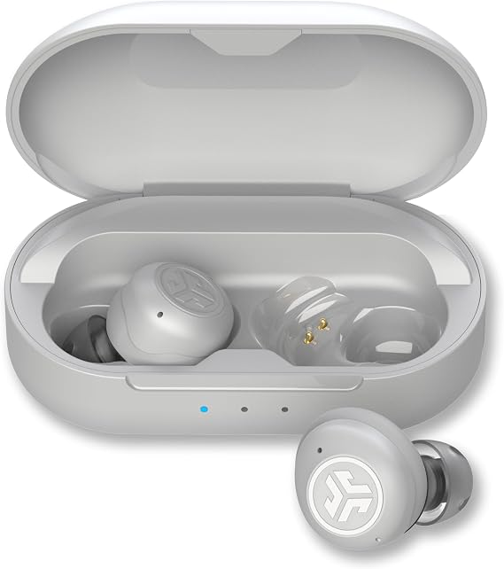 JLab, Hear, OTC Hearing Aid & Earbuds, Bluetooth, True Wireless, in-Ear Detection, Feedback Suppression, Cloud White