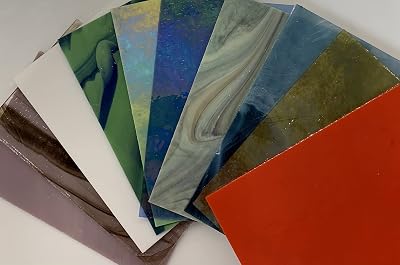 Wissmach Spectrum Glass System 96 Fusible Glass Variety Pack - COE 96 6in x 4in - 10 Sheets by Sun and Moon Stained Glass