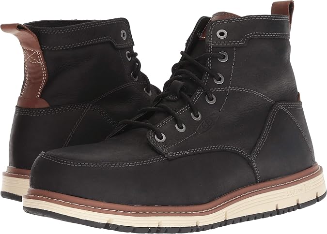 KEEN Utility Men's San Jose 6" Alloy Toe Work Boot, Black/Caramel Cafe, 12 Wide US