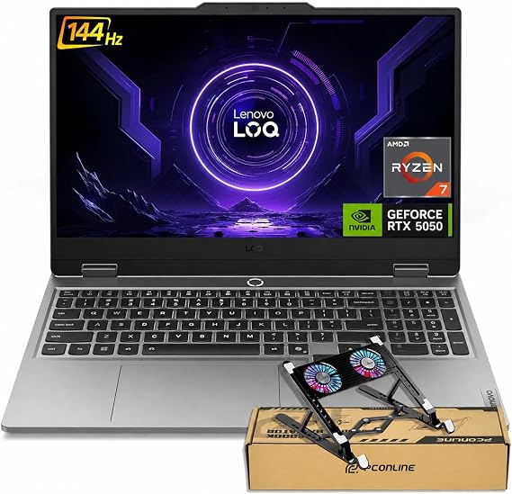 Lenovo LOQ AMD Ryzen 7 250 RTX 5050 Gaming Laptop, 16GB DDR5 | 1TB SSD