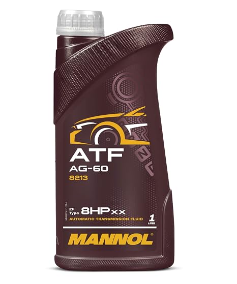 MANNOL 8213 ATF AG60-1, Converters, More, 8 Speed Transmission Fluid, 1L | Full Synthetic ATF, Gearbox Fluid for Automatic Gearboxes, Converters, Compatible with Volkswagen, Compatible with BMW & More