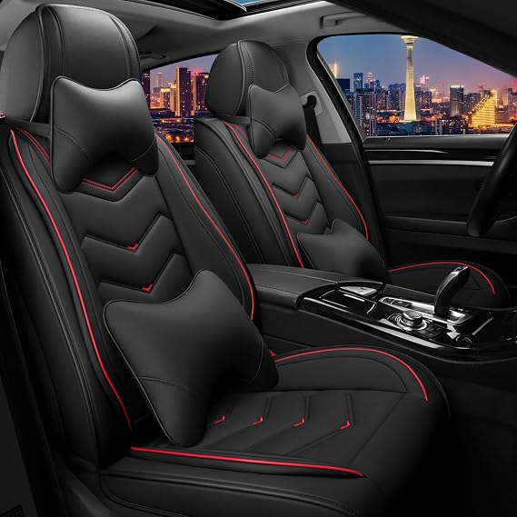 CTDS Car Seat Covers for GMC Terrain 2010-2026, Stylish Sport Seat Cover, Premium Nappa Leather Car Seat Cover. Automobile Seat Covers Sets.(Luxury 2 Seats/Black)