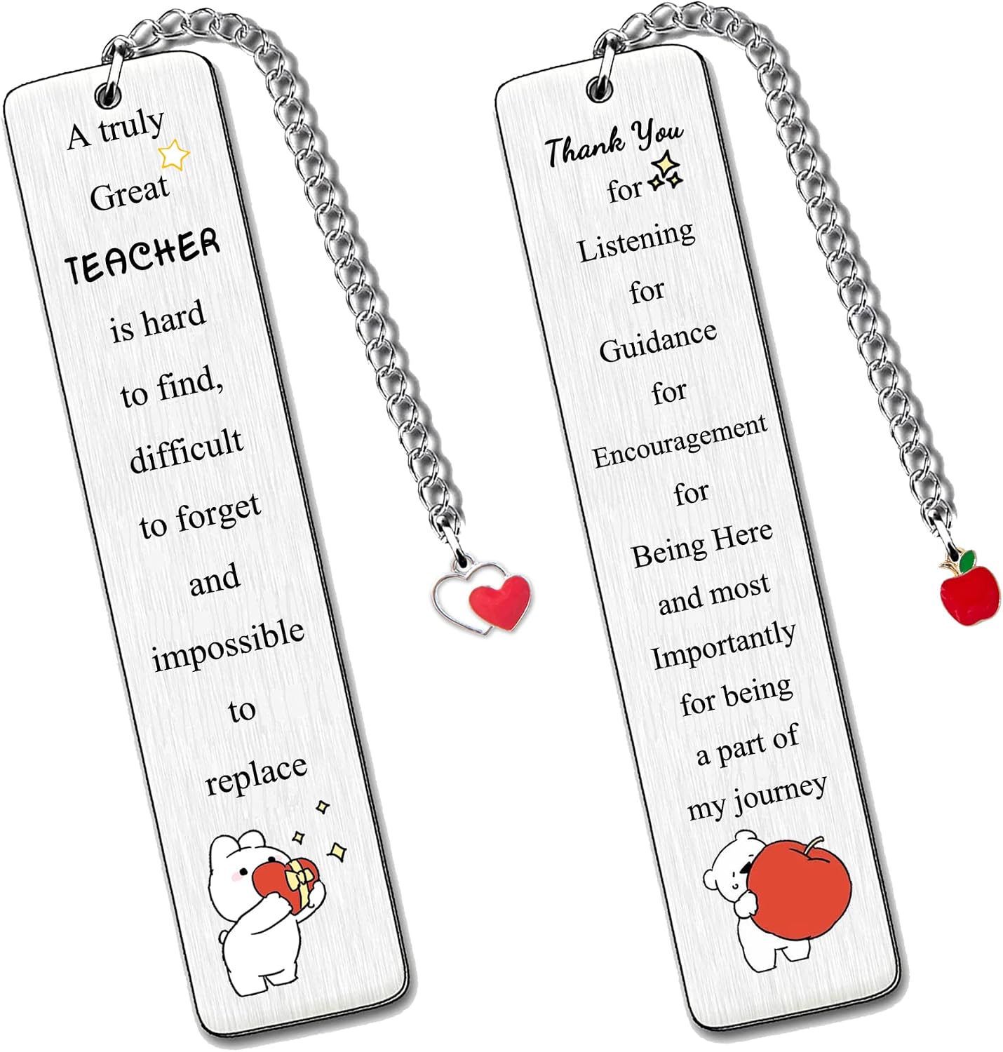 2PC Teacher Bookmarks Teachers Day Appreciate Gift Man Bookmark Thank You Keepsake Birthday Present Retirement Appreciate Christmas Thanksgiving Women Accessory A Truly Great Teacher is Hard to Find