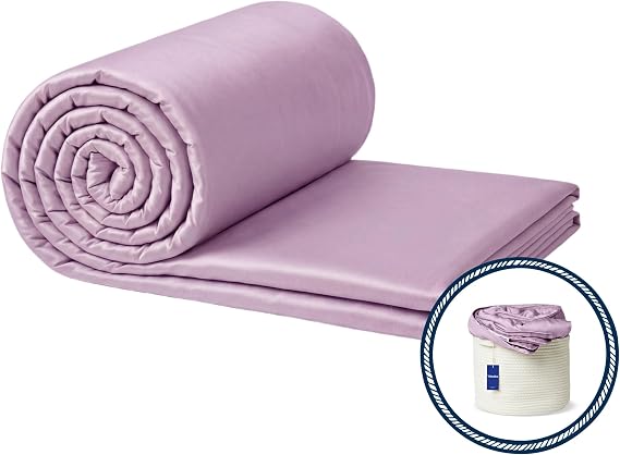 Vesta Washable Silk Cooling Blanket, Lightweight Comforter for Hot Sleepers, 100% Long Staple Mulberry Silk, Moisture & Thermal Control for Summer Use, Zen Purple - King/Cal King (104" x 90")