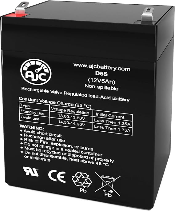 AJC Battery Compatible with Enersys 0800-0008 12V 5Ah Sealed Lead Acid Battery