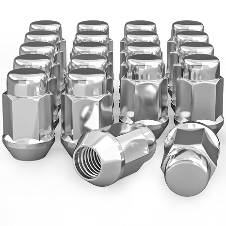 YIZBAP 1/2-20 Wheel Lug Nuts, Chrome 20 PCS Closed End Lug Nuts 19mm Hex