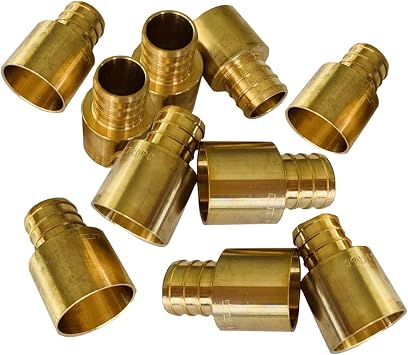 10 Pieces EFIELD Pex Fittings 1/2" x 1/2" Female Sweat Copper Adapter (Over Copper Tube), ASTM F1807,(PEX1807127)