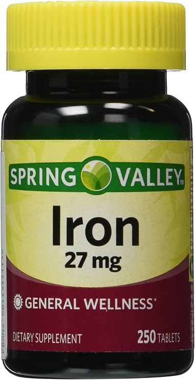 Spring Valley - Iron 27 mg, 250 Tablets
