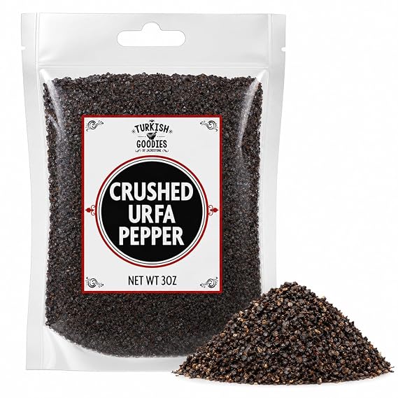 Turkish Goodies Urfa Pepper (ISOT) 3 oz Biber Pepper Chili Flakes | Deep smoky, earthy & slightly sweet, Premium Turkish Urfa Biber, Authentic Urfa region, Use in kebabs, eggs, dips