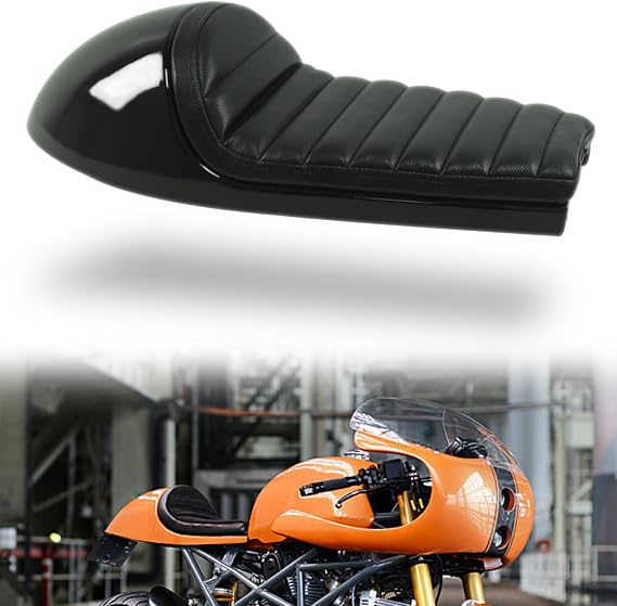0391 Motorcycle Hump Cafe Racer Seat All Black(gloss black finish, subframe modification is required)