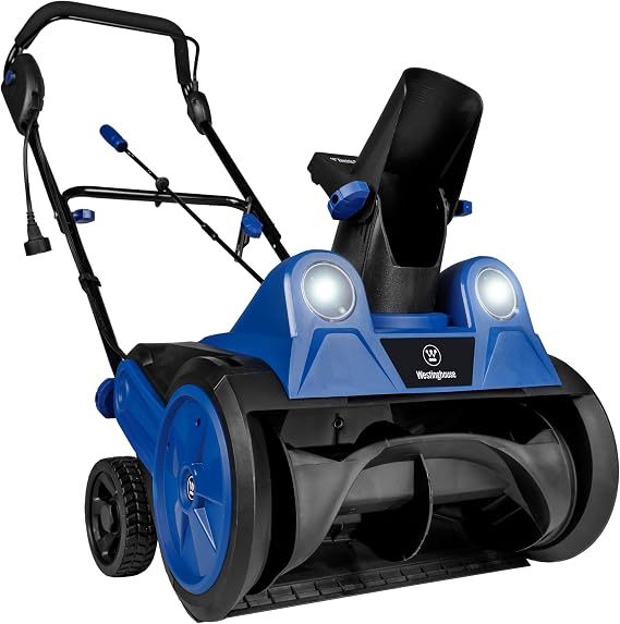 Westinghouse WSnow18 Corded Snow Blower 18 Inch, Dual LED Lights, Electric Snow Blower with 25ft Throwing Distance, Plows 650lbs/min, Adjustable Chute