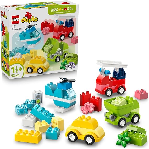 LEGO DUPLO İlk Yaratıcı Araçlar 10474 | 1.5 Yaş ve Üzeri Kız ve Erkek Çocuklar için Figür İçeren Eğitici Oyuncak Yapım Seti, Doğum Günü Hediyesi, 42 Parça