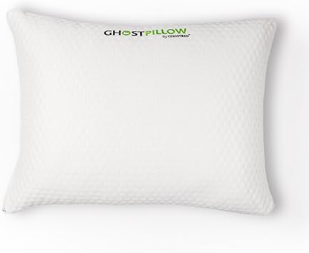 GhostBed Shredded Memory Foam Pillow with Adjustable Gel and Cooling Breathable Cover - Standard Size Shredded Pillows CertiPUR-US Certified 2-Pack