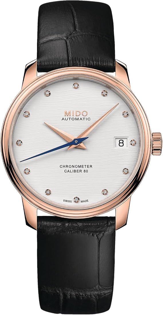 MIDO Baroncelli Chronometer - Swiss Automatic Watch for Women - Silver Dial - Case 34mm - M0272083603600