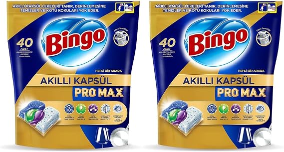 Bingo Akıllı Kapsül Pro Max Bulaşık Makinesi Tableti, 40'lı x 2 Paket (80 Kapsül)
