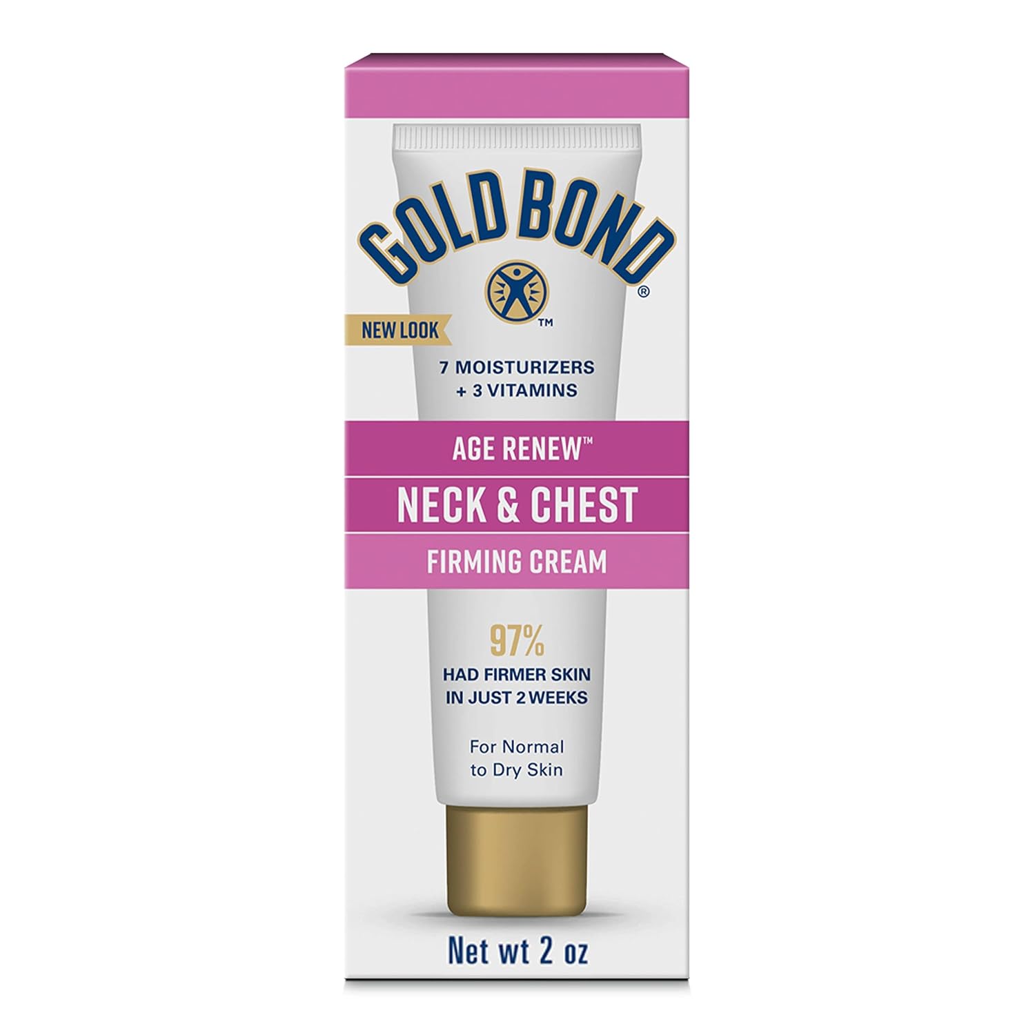 Gold Bond Ultimate Neck & Chest Firming Cream 2 Ounce Moisturizing Lotion With Salicylic Acid, Lasting Hydration, Helps Firm Neck and Chest Skin and Prevent Signs of Premature Aging