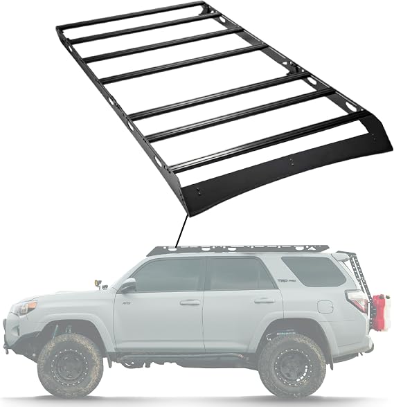 Sherpa Crestone Aluminum Roof Rack for 2010-2024 Toyota 4Runner 5th, Half | Drill-free install, 9 crossbars, for tents/kayaks/bikes/skis, aircraft-grade aluminum, 300 lb capacity, made in USA