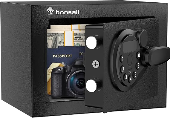 Bonsaii Security Safe Box With Electronic Keypad 0.231 Cu.Ft for Valuables