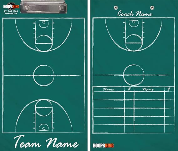 HOOPSKING Custom Basketball Coaching Board with Lineup | Great Gift for Basketball Coach