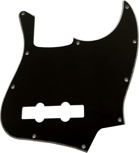 For Fender US Jazz Bass Standard 10 Hole Guitar Pickguard (3 Ply Black)