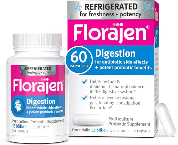 Florajen Digestion Probiotic, Advanced Relief, 60 Capsules