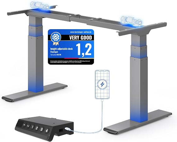 FLEXISPOT Height-adjustable desk frame electric with 2 motors