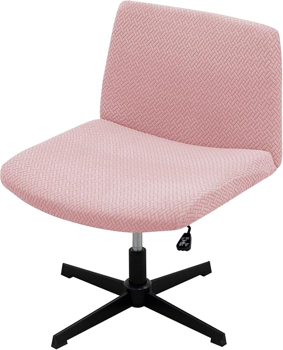 ele ELEOPTION Armless Chair Cover Stretch Armless Desk Office Chair Covers Home Furniture Protector Slipcover Weave Pink Color