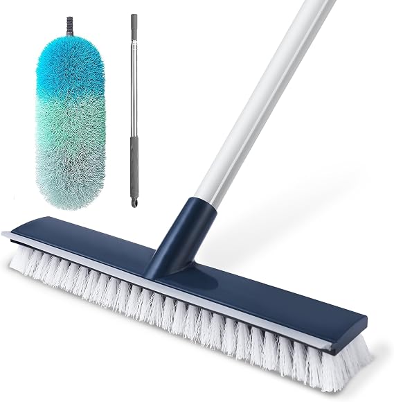 BOOMJOY Floor Scrub Brush & Microfiber Feather Duster