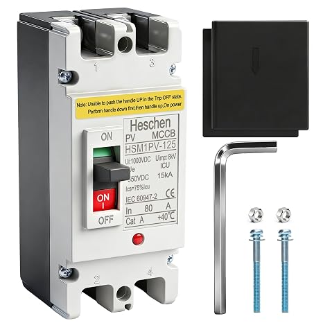 Heschen 80A DC550V, DC Molded Case Circuit Breaker MCCB, 2 Poles