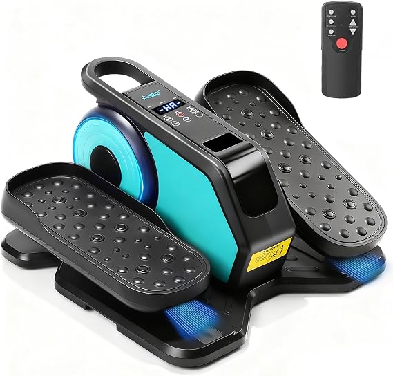 Under Desk Elliptical Machine, Electric Seated Pedal Exerciser with Remote Control and LCD Display, Mini Stepper for Exercise Workout