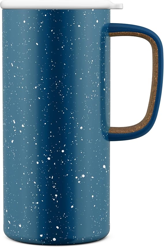 Ello Campy 18oz Insulated Stainless Steel Travel Mug with Handle, Avalon Sea