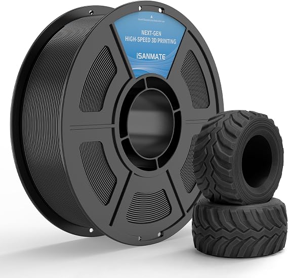 iSANMATE HS TPU Filament 1.75mm, Black TPU 95A HF High Speed, 1kg
