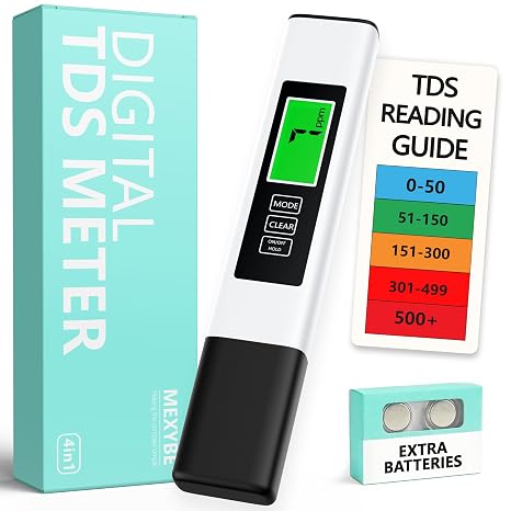 2025 All-New 4 in 1 Tds Meter Digital Water Tester - Accurate and Reliable TDS EC & Temp(C,F) Meter - 0-9999ppm - Professional Testing for Drinking Water, RO/DI System, Aquariums etc