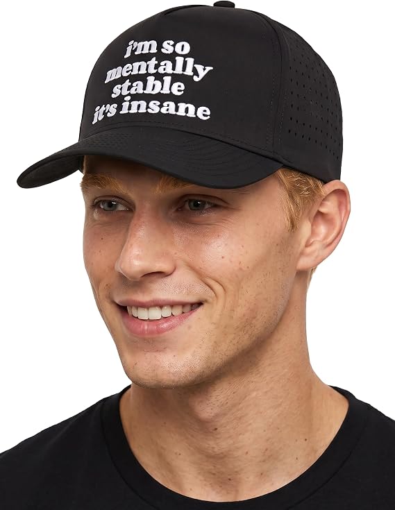 Funky Junque Mens High Crown Golf Hat, Performance Golf Cap | Lightweight golf hat with laser-cut ventilation for fairways, running, fitness sessions & active days