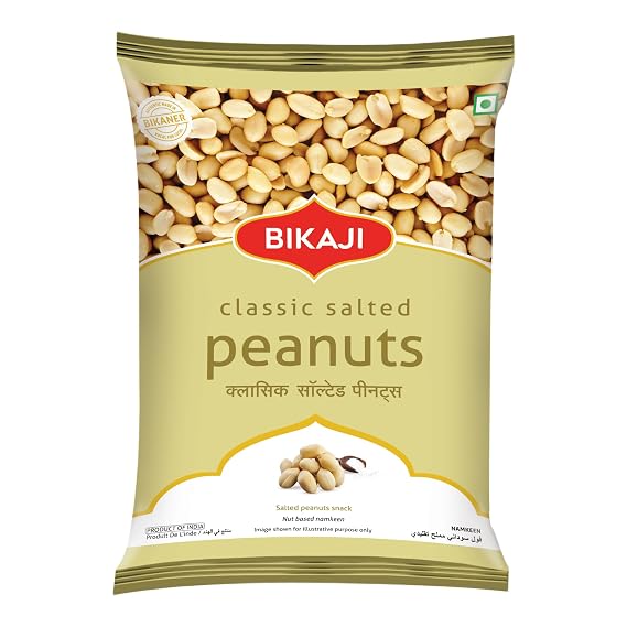 BIKAJI Classic Salted Peanuts 7.05 oz, Crunchy Indian Namkeen