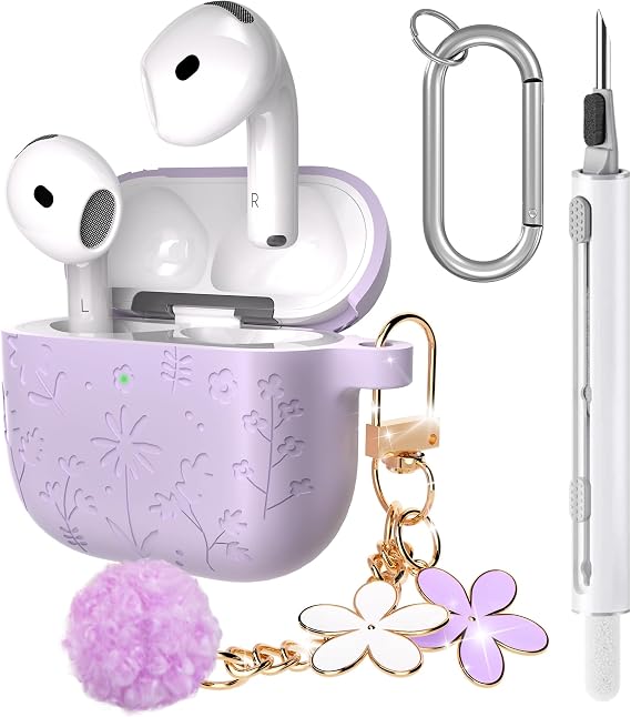Cover for AirPods 4 Case Cute (Light Purple)