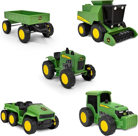 John Deere 5-Pack Micro Farm Vehicles Moving Parts and Rolling Wheels 3+ Years