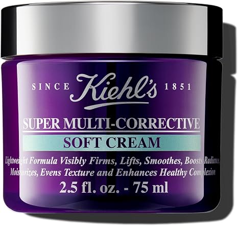 Kiehl's Super Multi-Corrective Soft Cream Anti-Ageing Face Moisturiser for Oily, Combination and Sensitive Skin, Visibly Firms, Lifts, Reduces Wrinkles and Boosts Radiance, Lightweight Formula