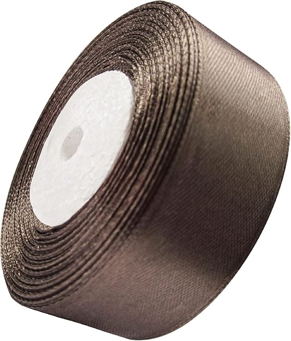 Ribbon 1 inch Graphite Ribbons for Crafts Gift Ribbon Satin Solid Ribbon Roll 1 in x 25 Yards