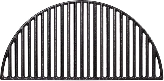 Kamado Joe Durable Half-Moon Cast Iron Cooking Grate with Grill Grate Lifter for Classic Joe 18-inch Charcoal Grill and Smokers in Black, Model KJ-HCICG