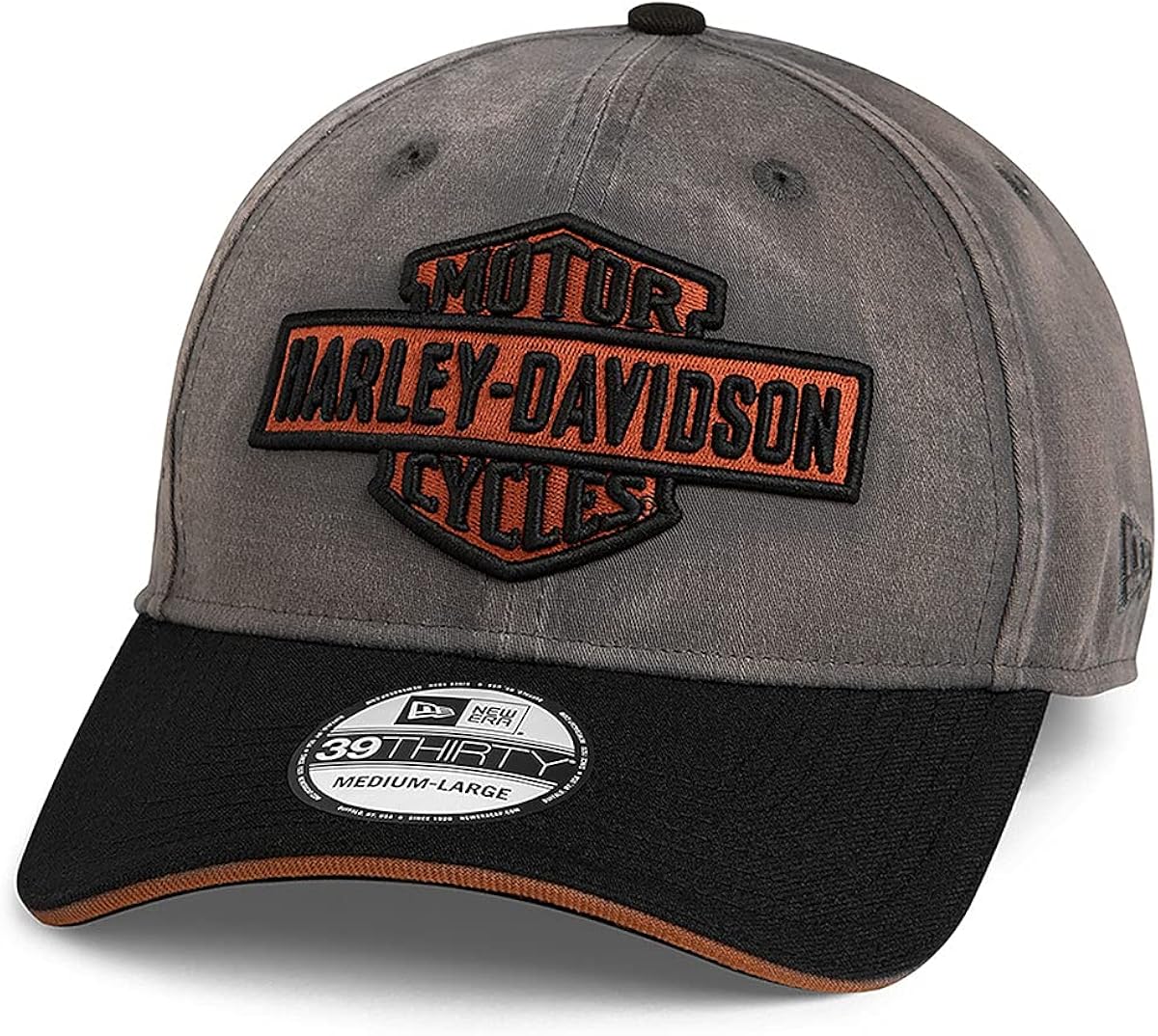Harley-Davidson Mens Vintage Logo B&S Grey Cotton Stretch Fit Baseball Cap 97703-21VM