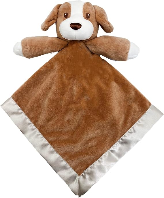 Plush Puppy Baby Lovey, Soft Security Blanket for Babies, 18" x 18", Perfect Comfort Toy for Newborns, Ideal Baby Gift for Boys and Girls