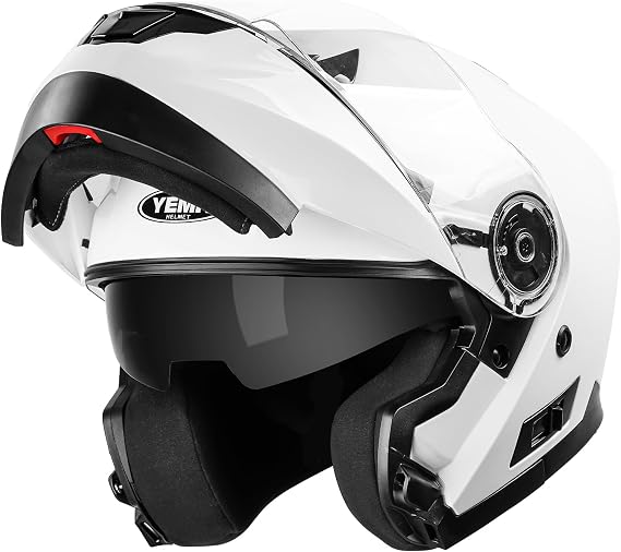 YEMA Modular Motorcycle Helmets, DOT Approved Full Face Motorcycle Helmet with with Flip Up Dual Visor for Men & Women - Street, Scooter, ATV, E-Bike