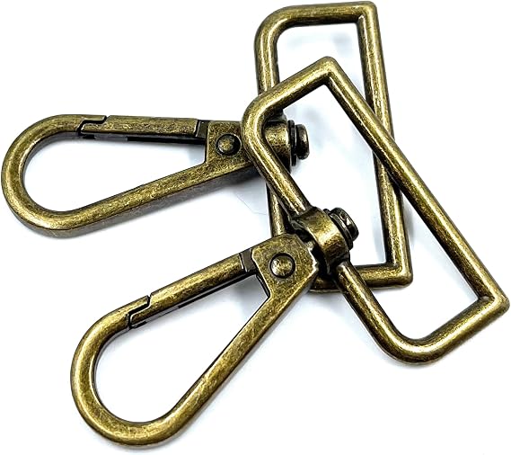 10 Pcs 1.5" (38 mm) Inside Diameter D Ring Luggage Buckle Lobster Clasp Claw Swivel