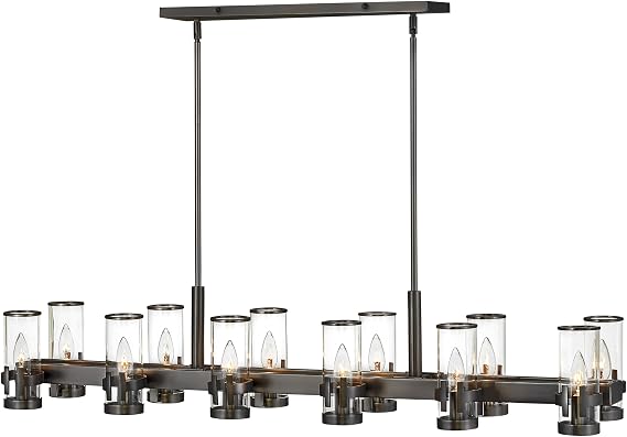 Hinkley Reeve Medium Indoor 12-Light Linear Chandelier, Black Oxide Finish